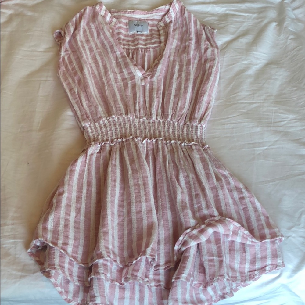 Pink and white stripped singed dress from Rails
